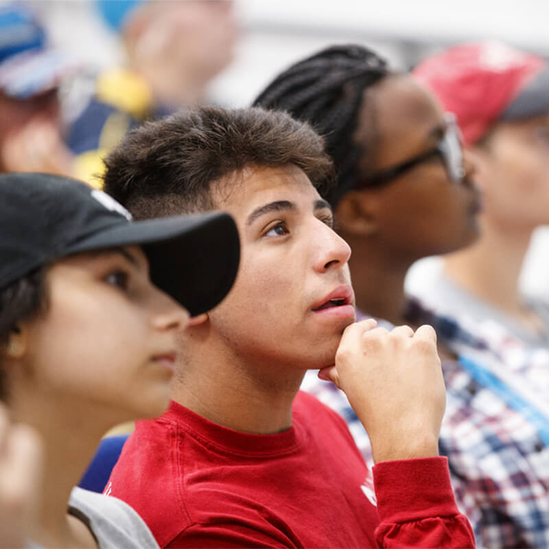 Students learning in a lecture hall